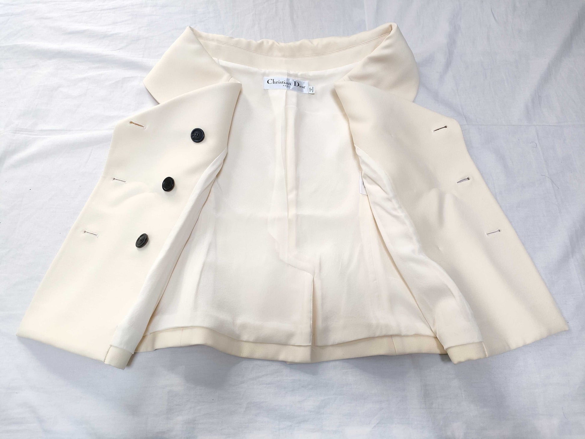 Dior Off-the-Shoulder Double-Breasted French Sleeve Jacket