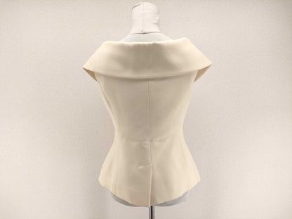 Dior Off-the-Shoulder Double-Breasted French Sleeve Jacket