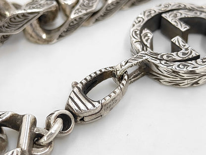 GUCCI Interlocking G Arabesque Bracelet, Ag925, 35.7g, Bracelet/Bangle