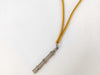 HERMES Sifre Whistle Necklace Leather Yellow Necklace
