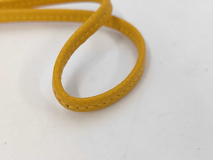 HERMES Sifre Whistle Necklace Leather Yellow Necklace