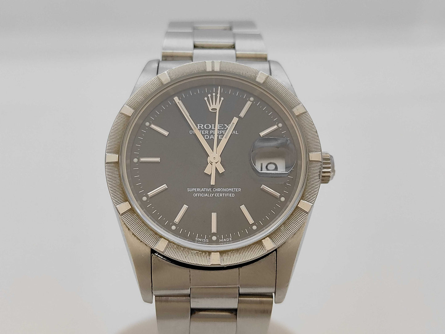 ROLEX 15210 W219439 Black Dial Oyster Bracelet Boys' Watch