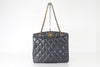 CHANEL Turnlock Caviar Chain Tote Shoulder Bag