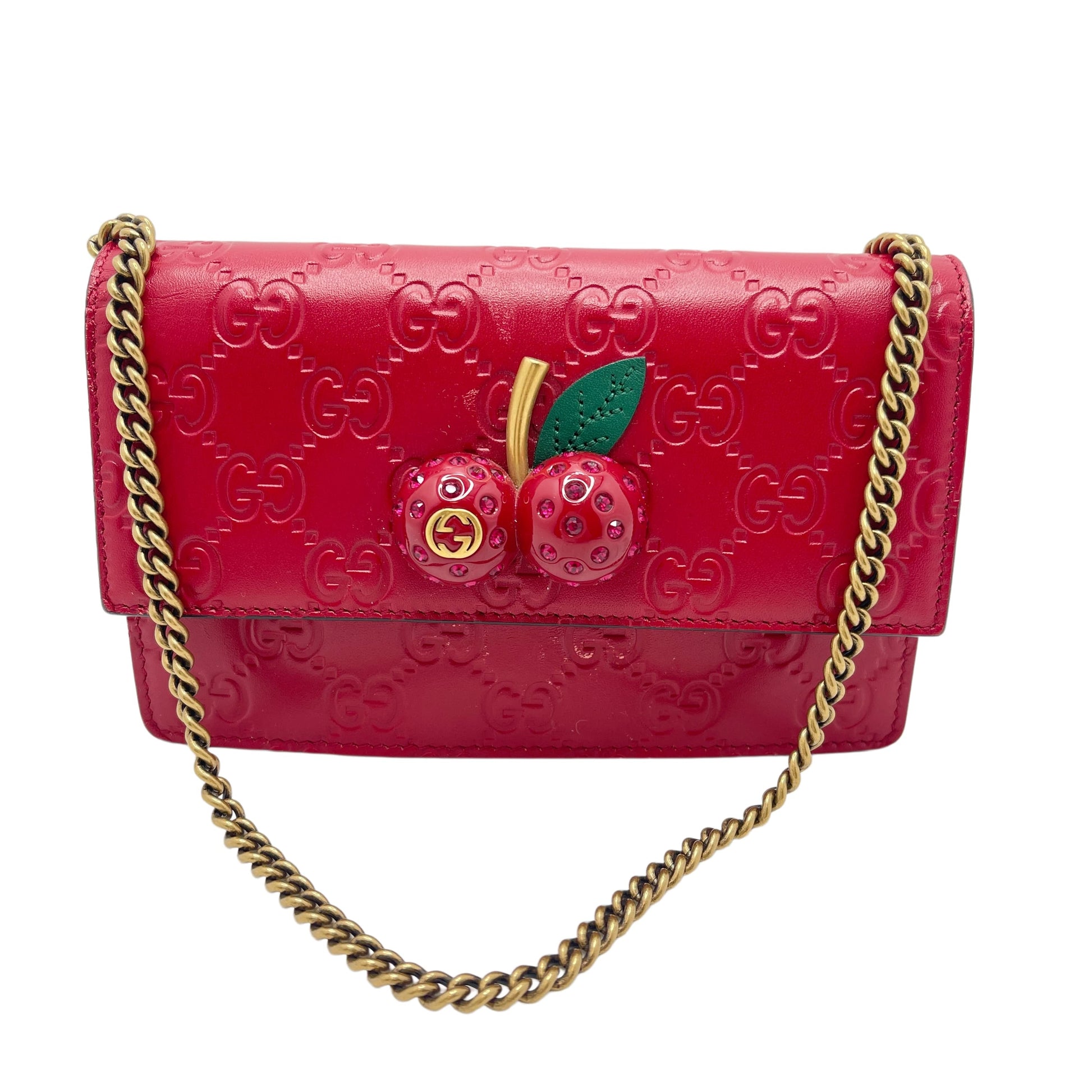 GUCCI Guccissima Cherry Mini Chain Shoulder Bag
