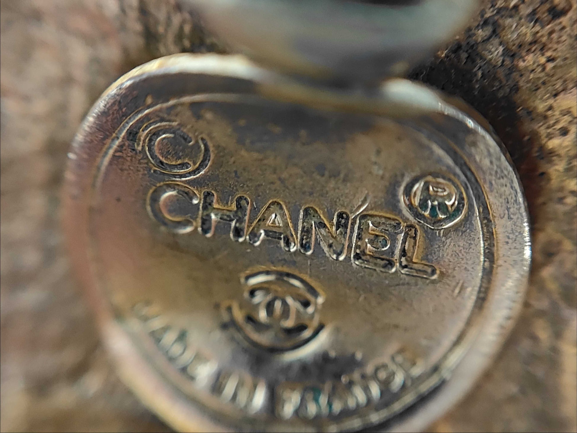 CHANEL Coco Mark Plated Earrings