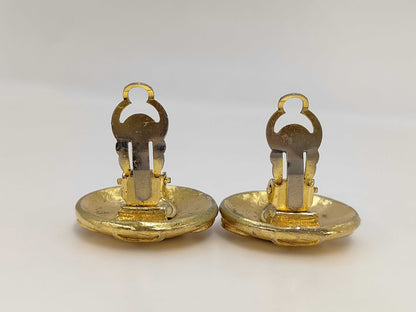 CHANEL Coco Mark Plated Earrings