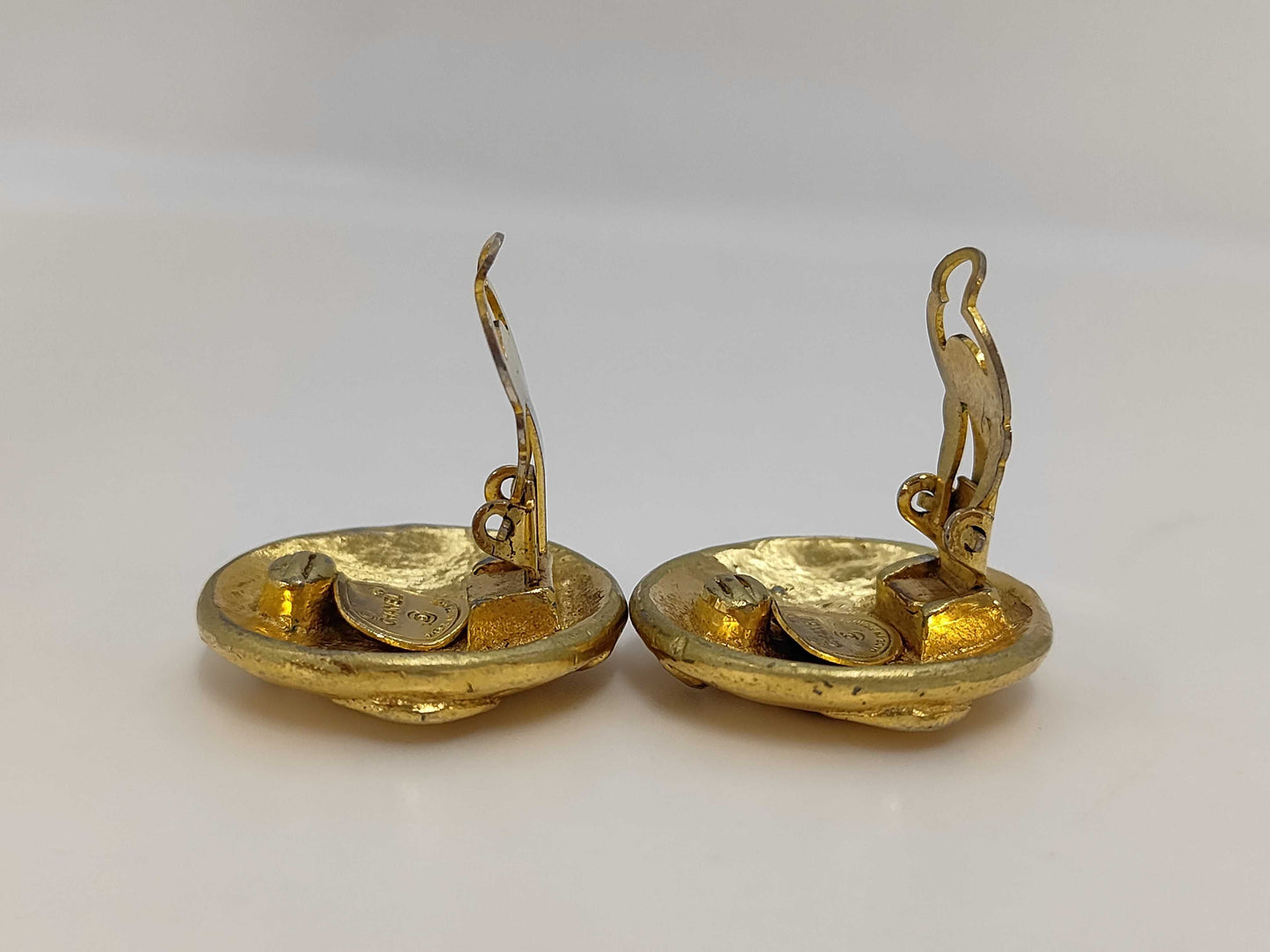 CHANEL Coco Mark Plated Earrings