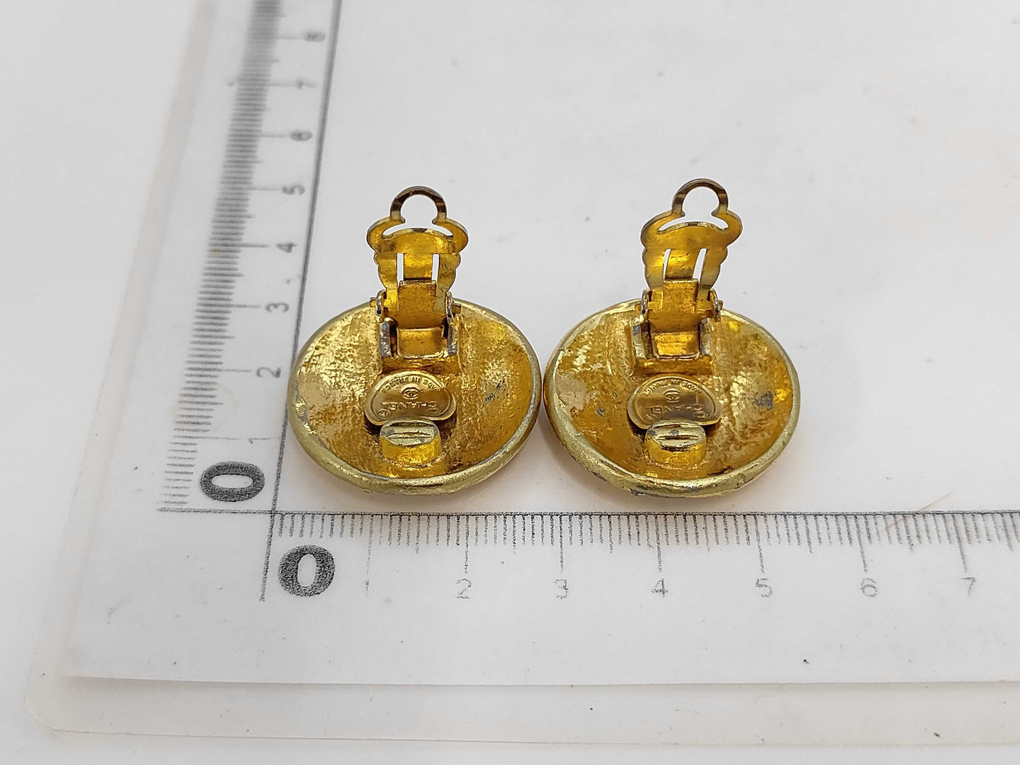 CHANEL Coco Mark Plated Earrings