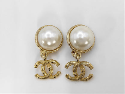 CHANEL Faux Pearl Earrings