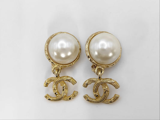CHANEL Faux Pearl Earrings