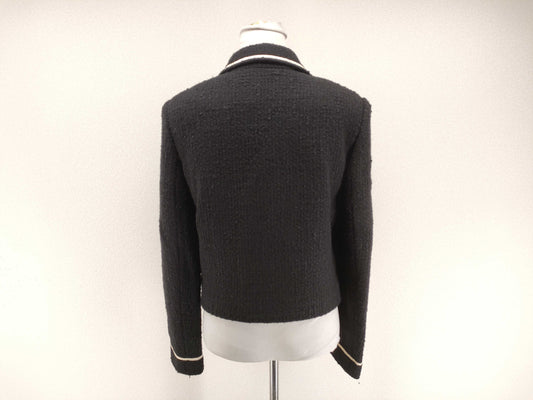 CELINE Chasseur Jacket 2V96D764L #38 Tweed Black Outer Jacket