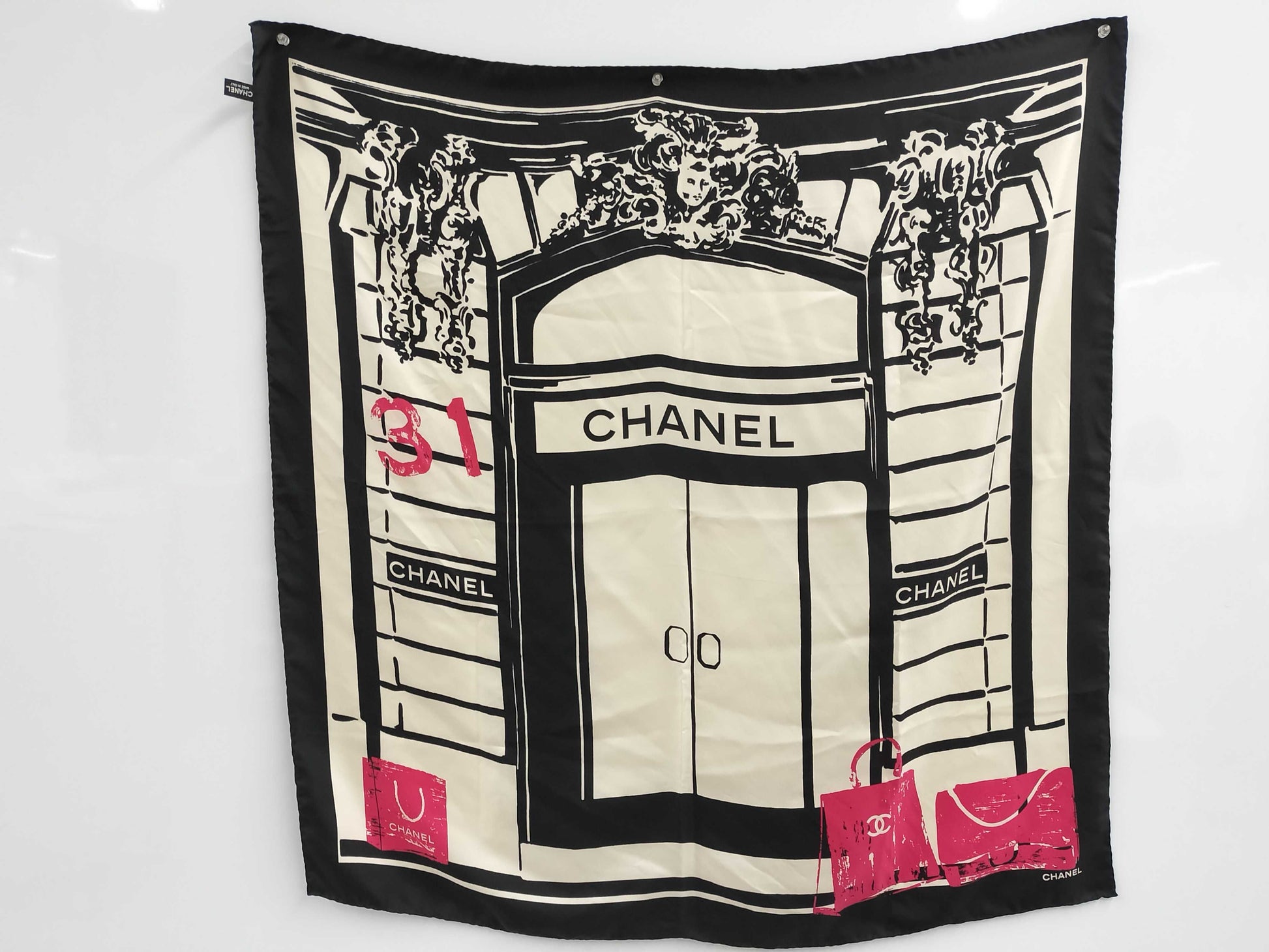 CHANEL CHANEL scarf store entrance Cambon silk logo other accessories