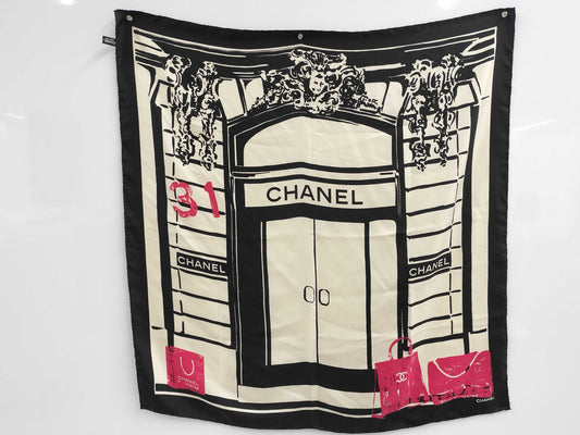 CHANEL CHANEL scarf store entrance Cambon silk logo other accessories