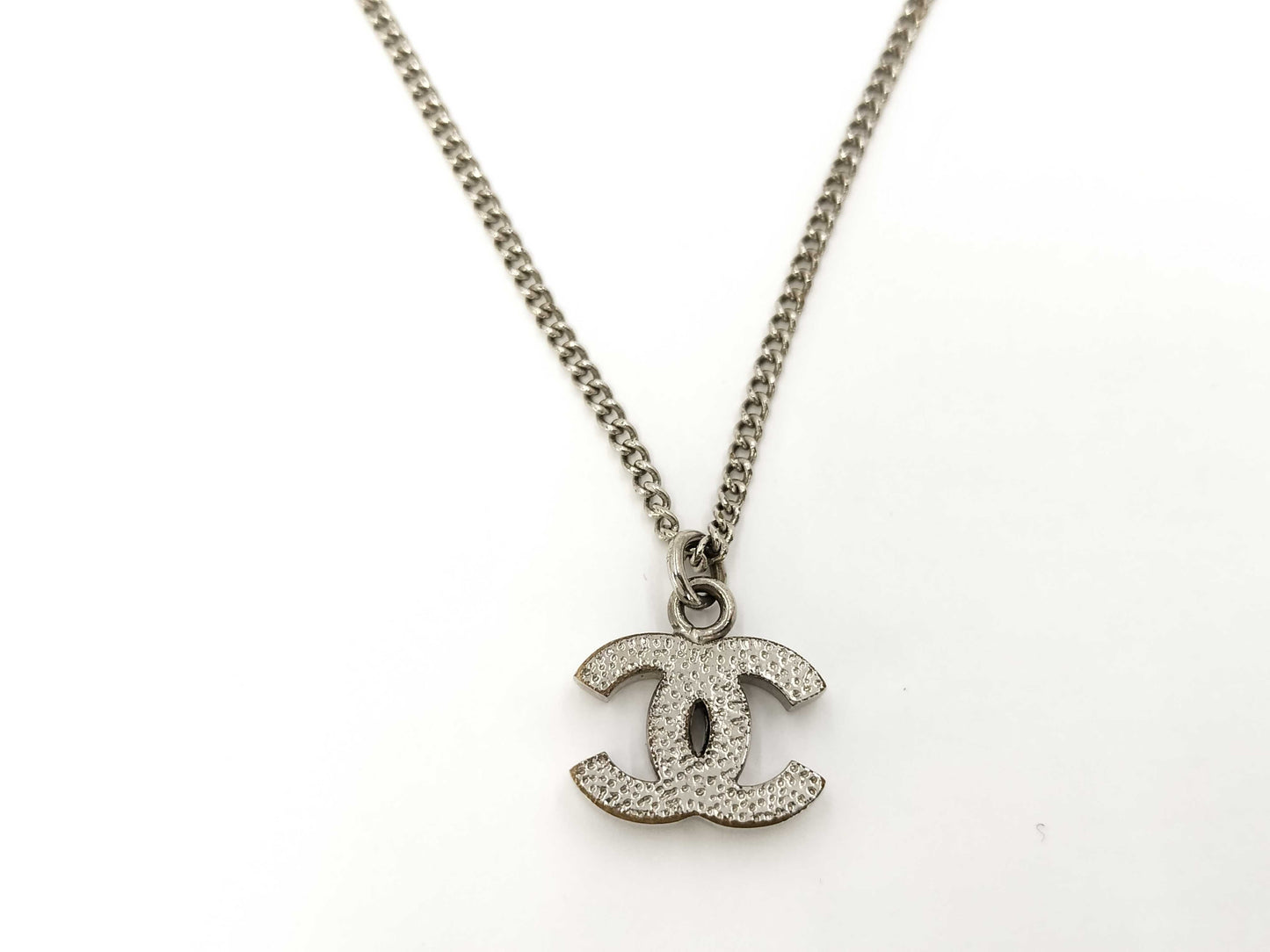 CHANEL CHANEL Necklace Coco Mark Rhinestone Silver B12V Necklace