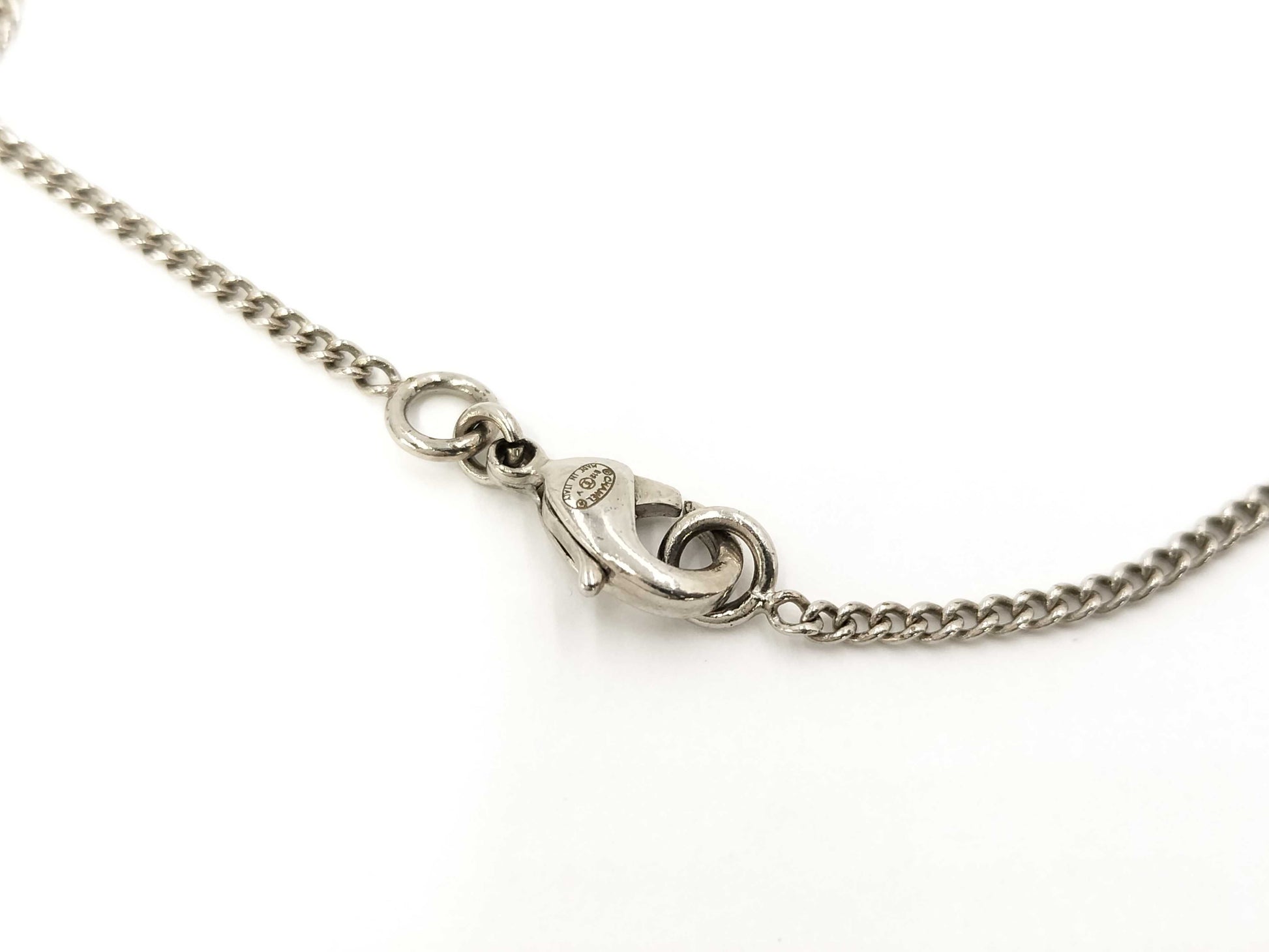 CHANEL CHANEL Necklace Coco Mark Rhinestone Silver B12V Necklace