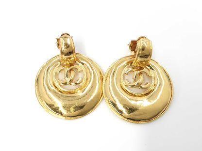 CHANEL CHANEL Earrings Coco Mark Swing Gold 93P Earrings