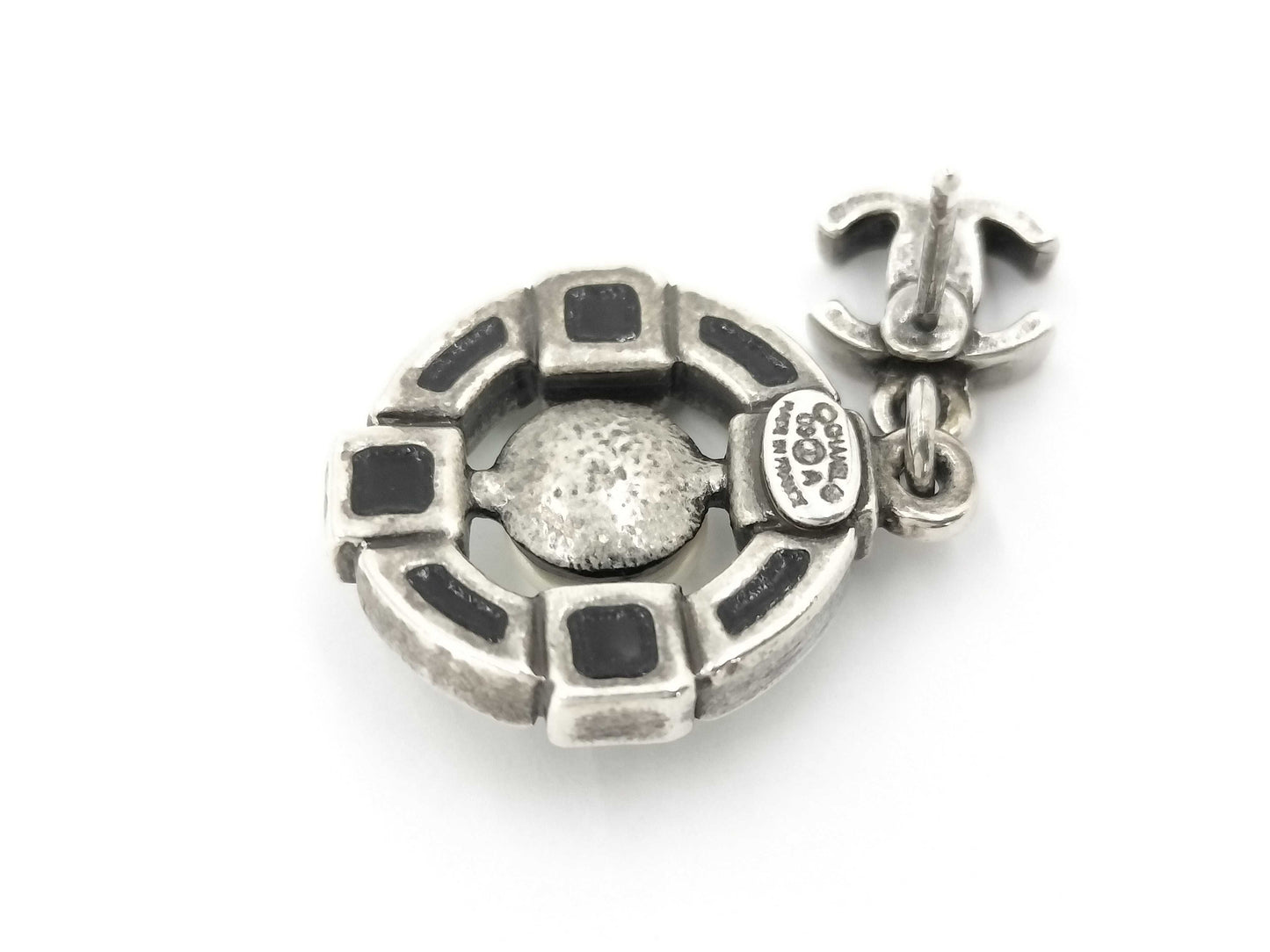 CHANEL CHANEL Earrings Color Stone Pearl Coco Mark Swing 09A Earrings