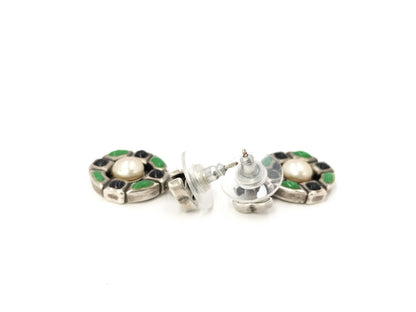 CHANEL CHANEL Earrings Color Stone Pearl Coco Mark Swing 09A Earrings