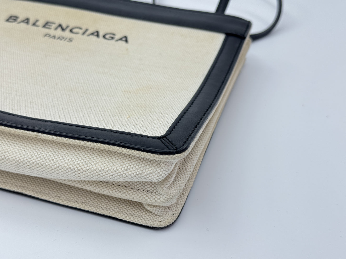 BALENCIAGA Canvas Navy Pochette Shoulder Bag