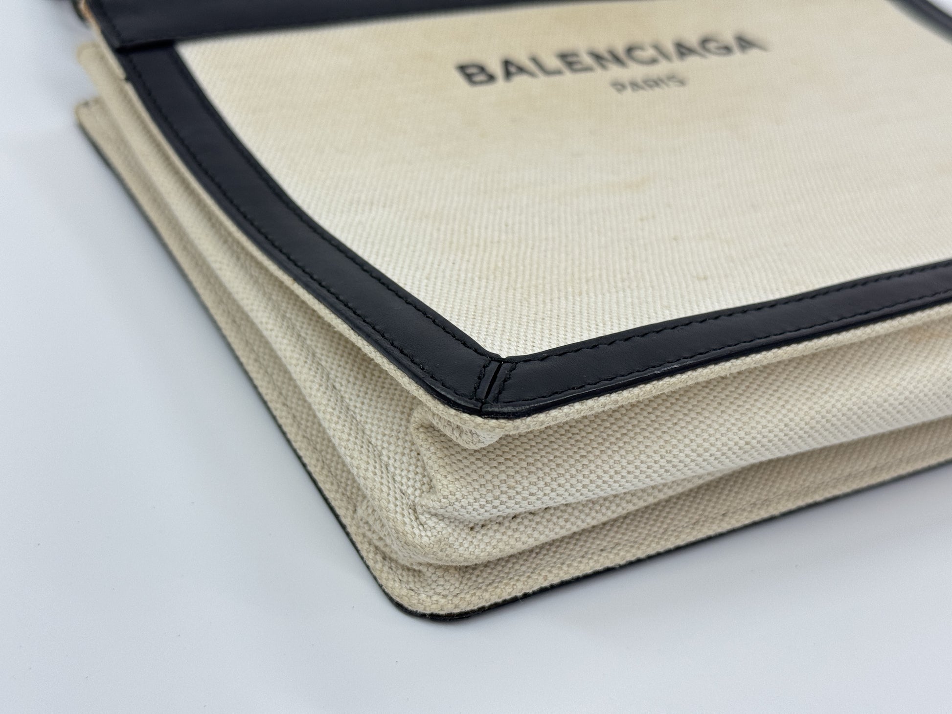 BALENCIAGA Canvas Navy Pochette Shoulder Bag