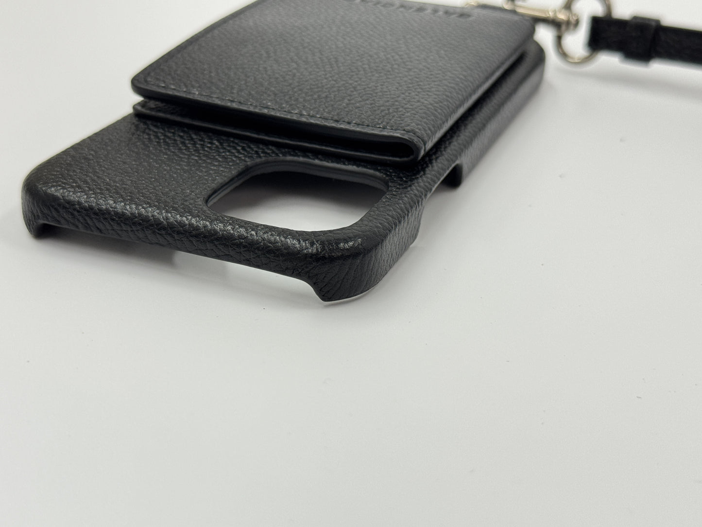 BALENCIAGA Leather Smartphone Case with Shoulder Strap, Unused, Card Case, Pass Case, Business Card Holder