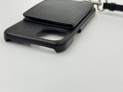 BALENCIAGA Leather Smartphone Case with Shoulder Strap, Unused, Card Case, Pass Case, Business Card Holder