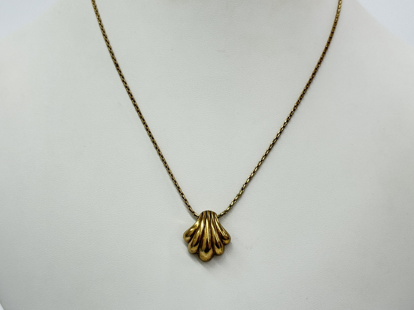 Dior Shell Motif Necklace, Gold, 41cm Chain