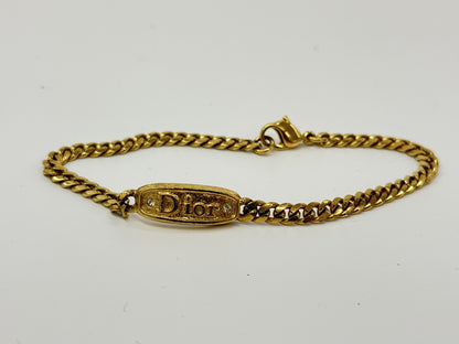 Dior Rhinestone Gold Bracelet Bangle