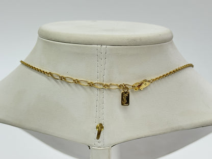 Yves Saint Laurent logo design gold necklace