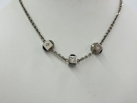 LOUIS VUITTON Collier Gamble GP1111 Silver Necklace
