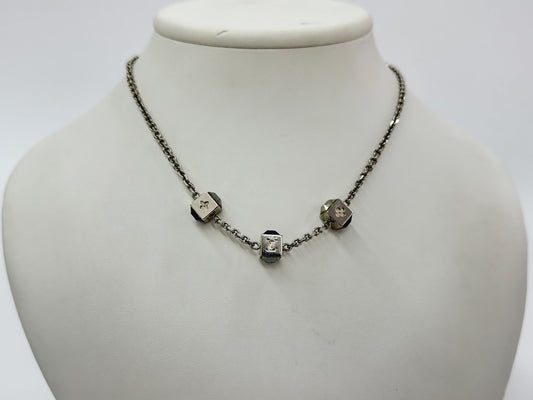 LOUIS VUITTON Collier Gamble GP1111 Silver Necklace