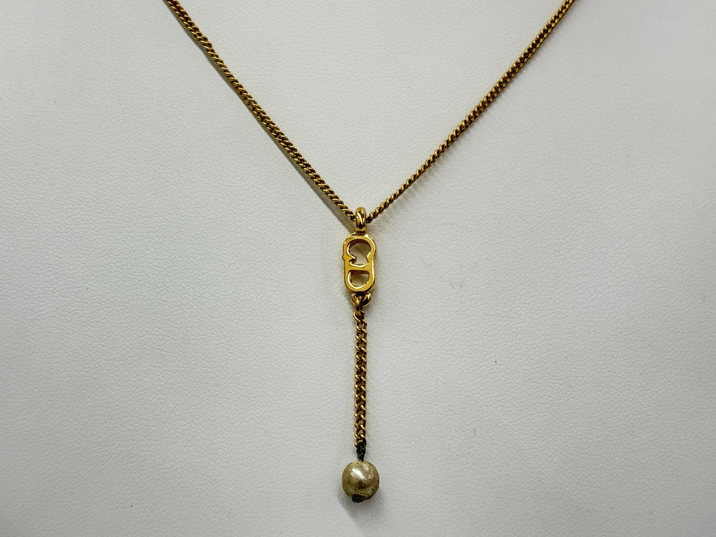 Dior CD Gold Pearl Necklace