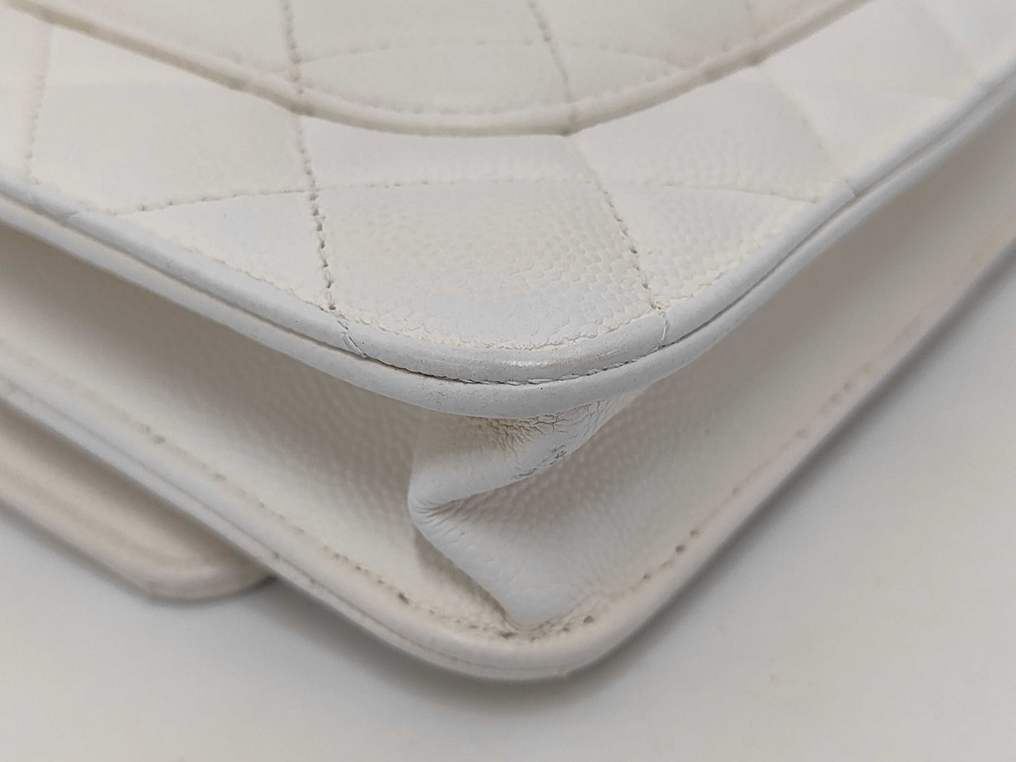 CHANEL Caviar Chain Wallet with IC Plate