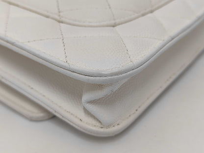 CHANEL Caviar Chain Wallet with IC Plate