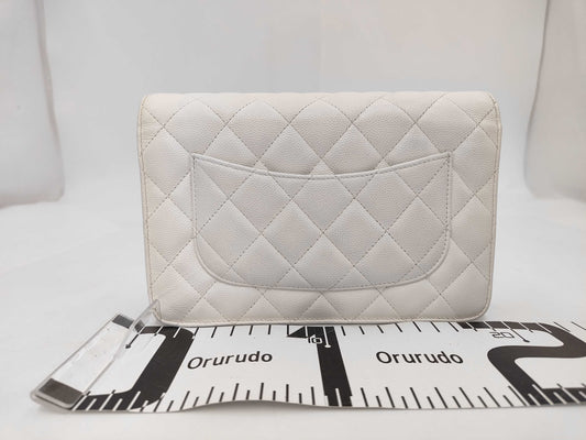 CHANEL Caviar Chain Wallet with IC Plate