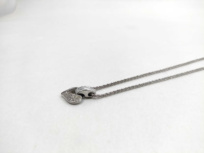 BURBERRY Heart Motif Rhinestone Necklace