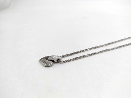 BURBERRY Heart Motif Rhinestone Necklace