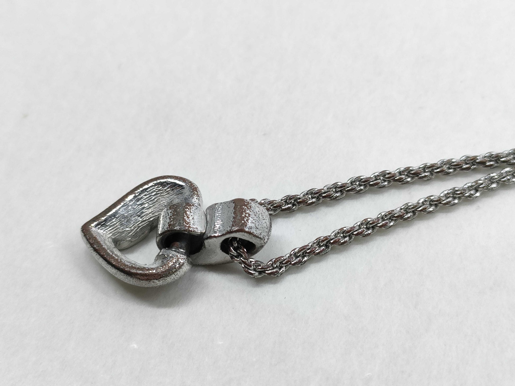 BURBERRY Heart Motif Rhinestone Necklace