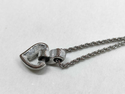 BURBERRY Heart Motif Rhinestone Necklace