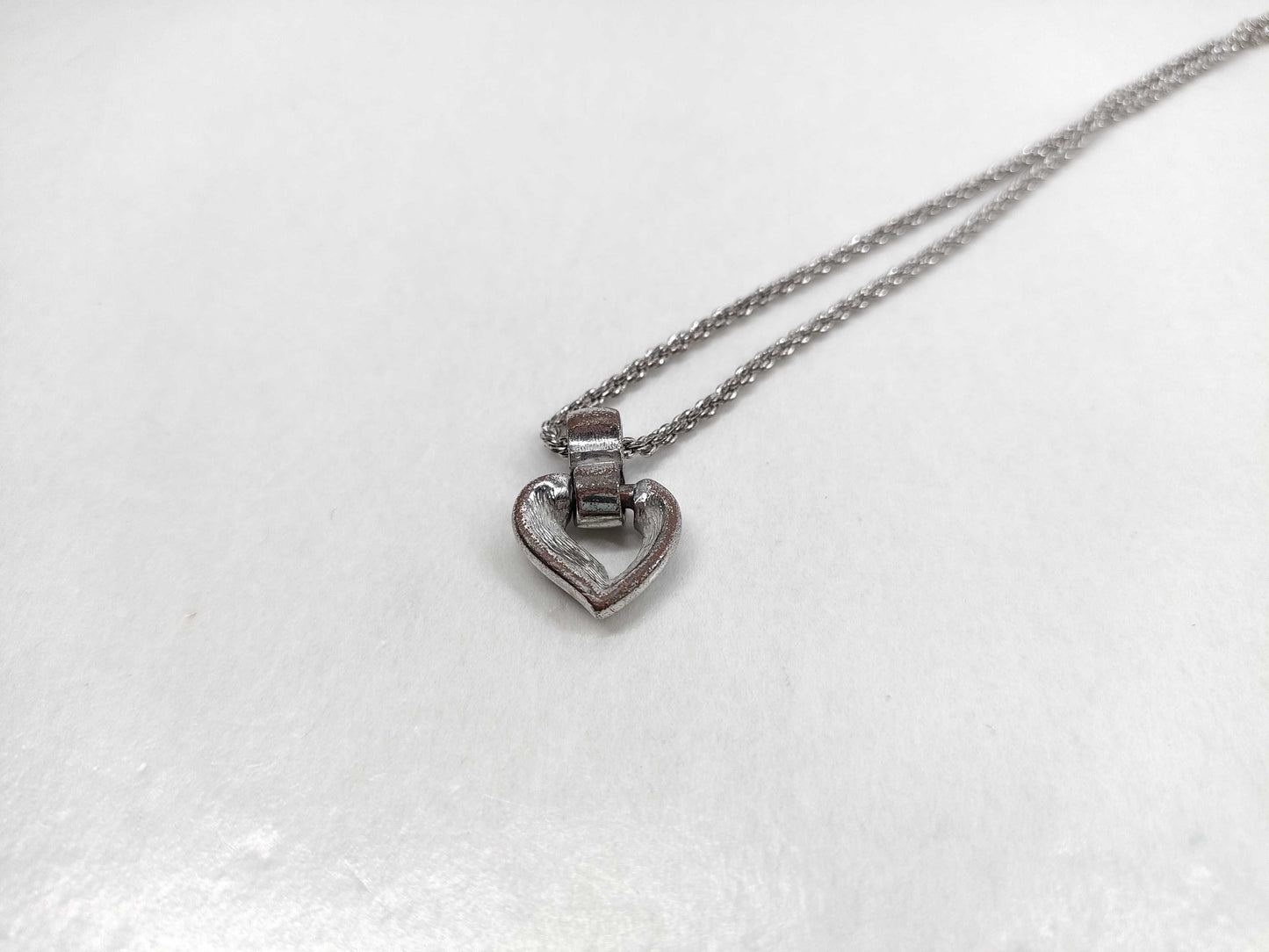 BURBERRY Heart Motif Rhinestone Necklace