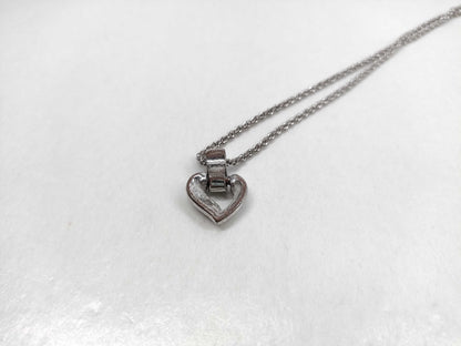 BURBERRY Heart Motif Rhinestone Necklace