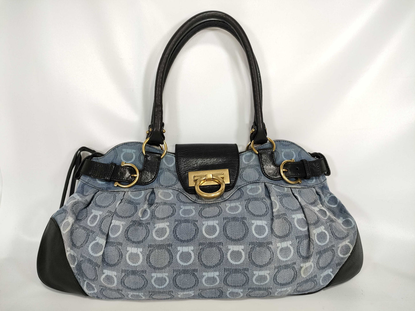 Salvatore Ferragamo Gancini Denim Handbag