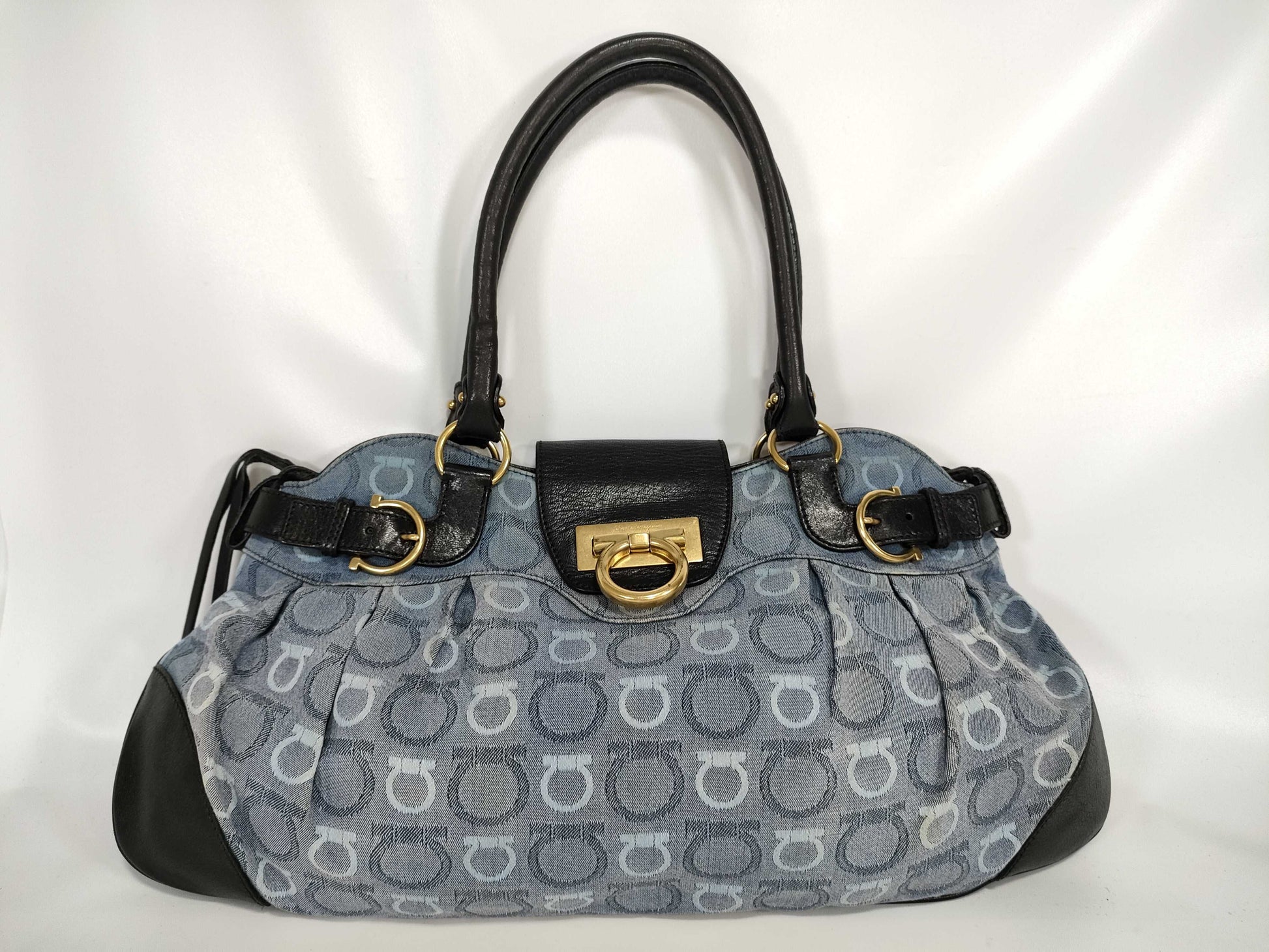Salvatore Ferragamo Gancini Denim Handbag