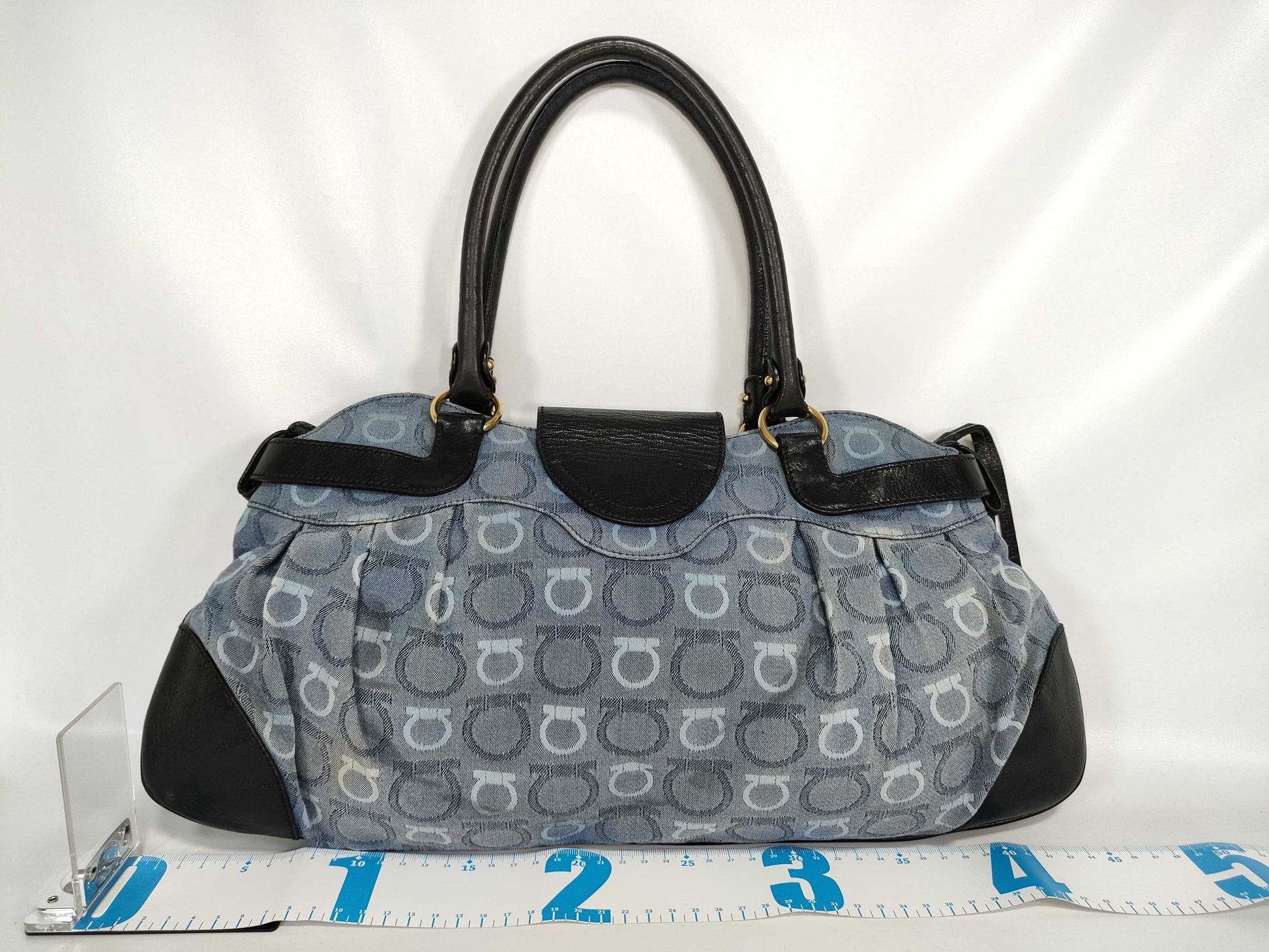 Salvatore Ferragamo Gancini Denim Handbag