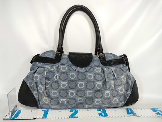 Salvatore Ferragamo Gancini Denim Handbag