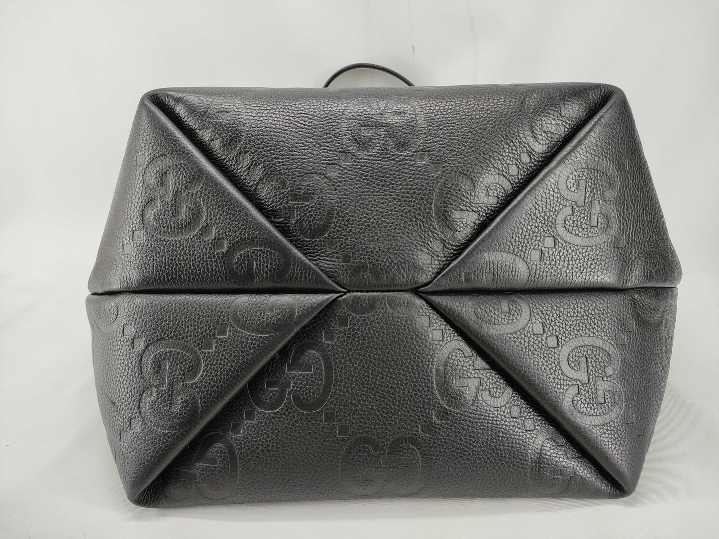 GUCCI 818771 Jumbo GG Leather Tote Bag in Black, Abbey Tote Bag