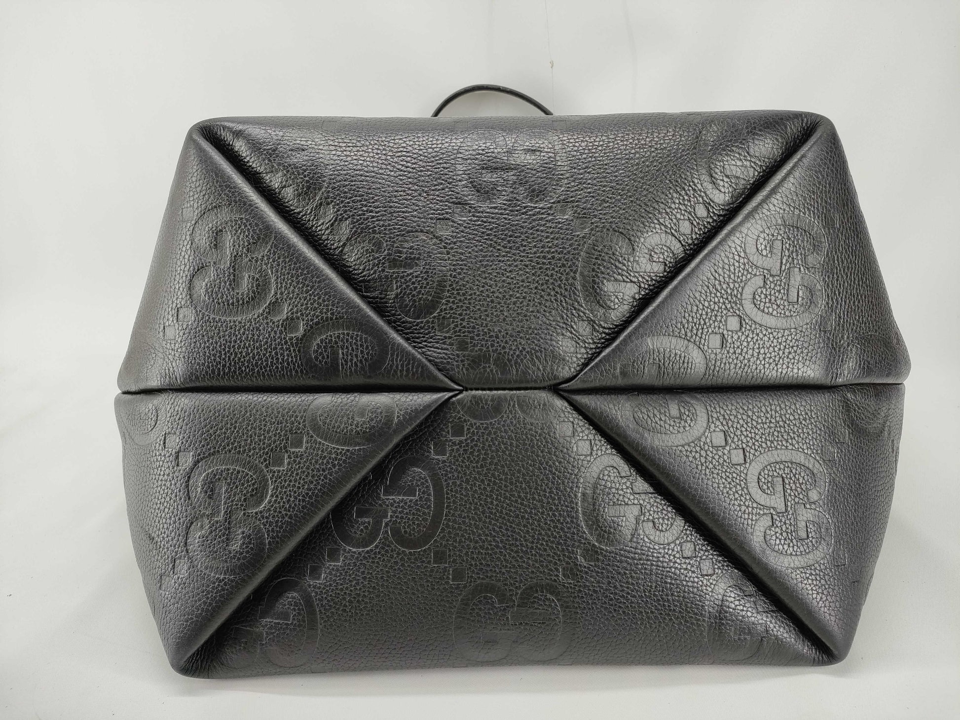 GUCCI 818771 Jumbo GG Leather Tote Bag in Black, Abbey Tote Bag