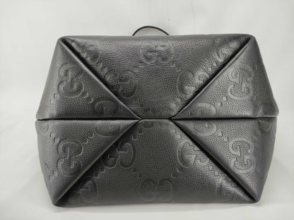 GUCCI 818771 Jumbo GG Leather Tote Bag in Black, Abbey Tote Bag