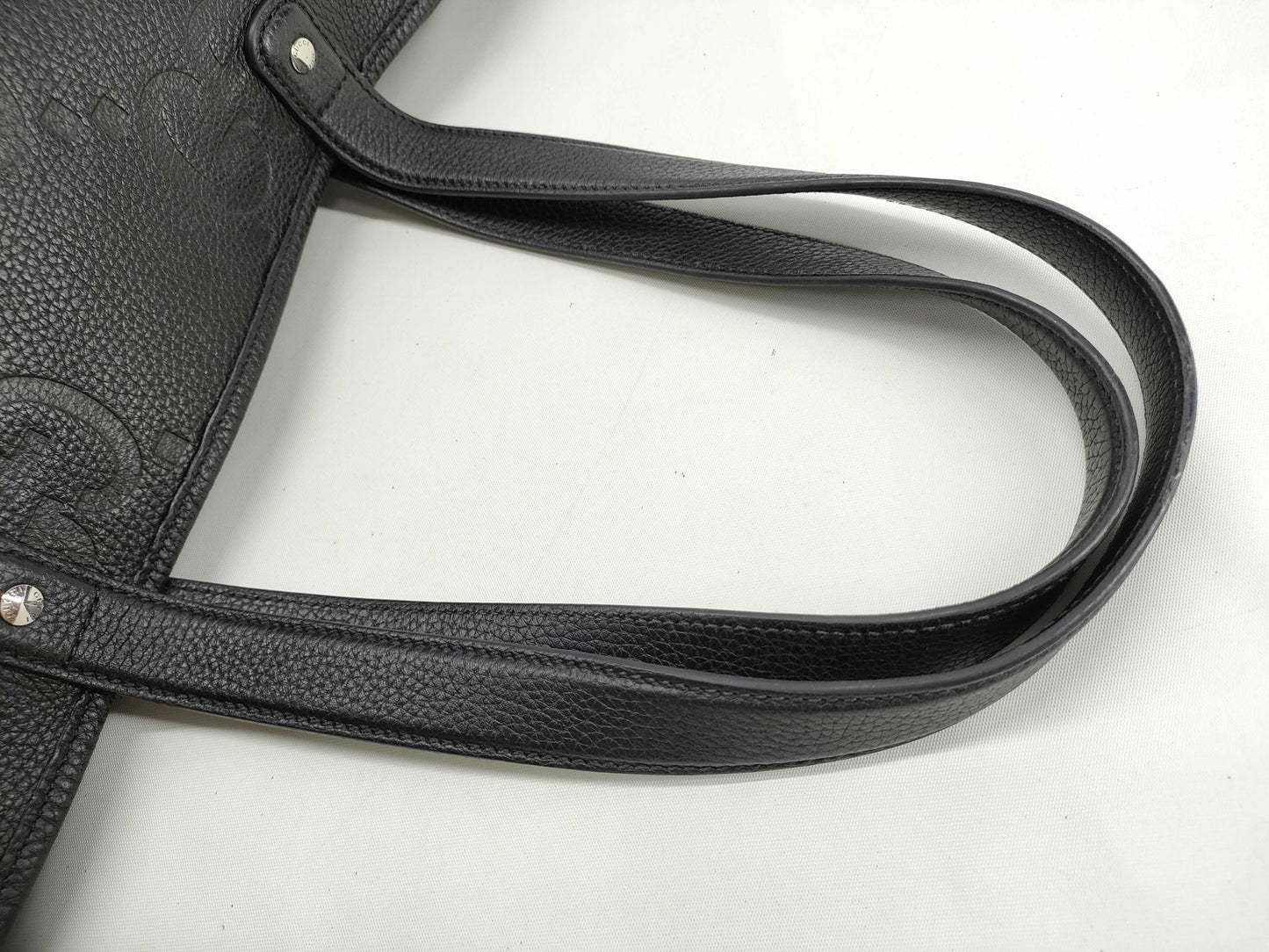 GUCCI 818771 Jumbo GG Leather Tote Bag in Black, Abbey Tote Bag