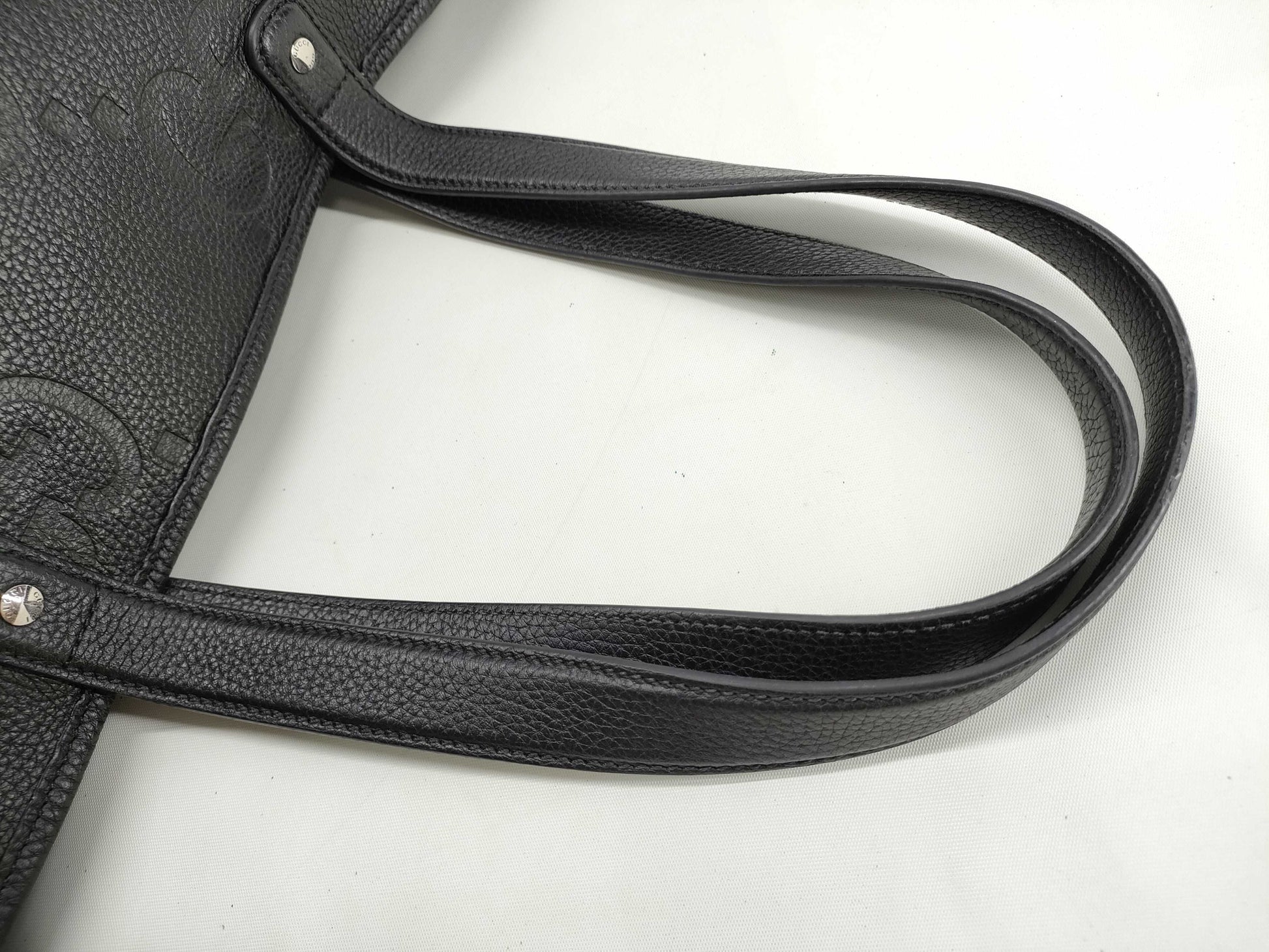 GUCCI 818771 Jumbo GG Leather Tote Bag in Black, Abbey Tote Bag